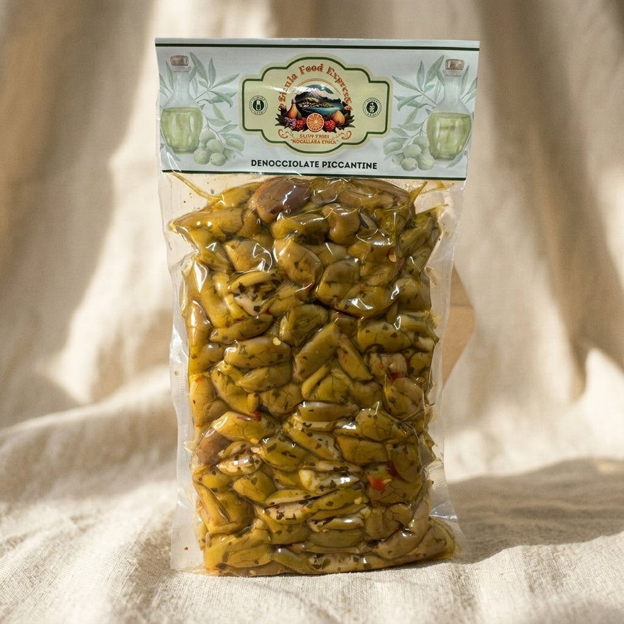 Spicy Pitted Green Olives